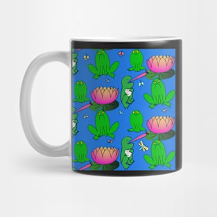 The Dumbest Lads Frogs in a Pond Having A Snack in Sky Blue Mug